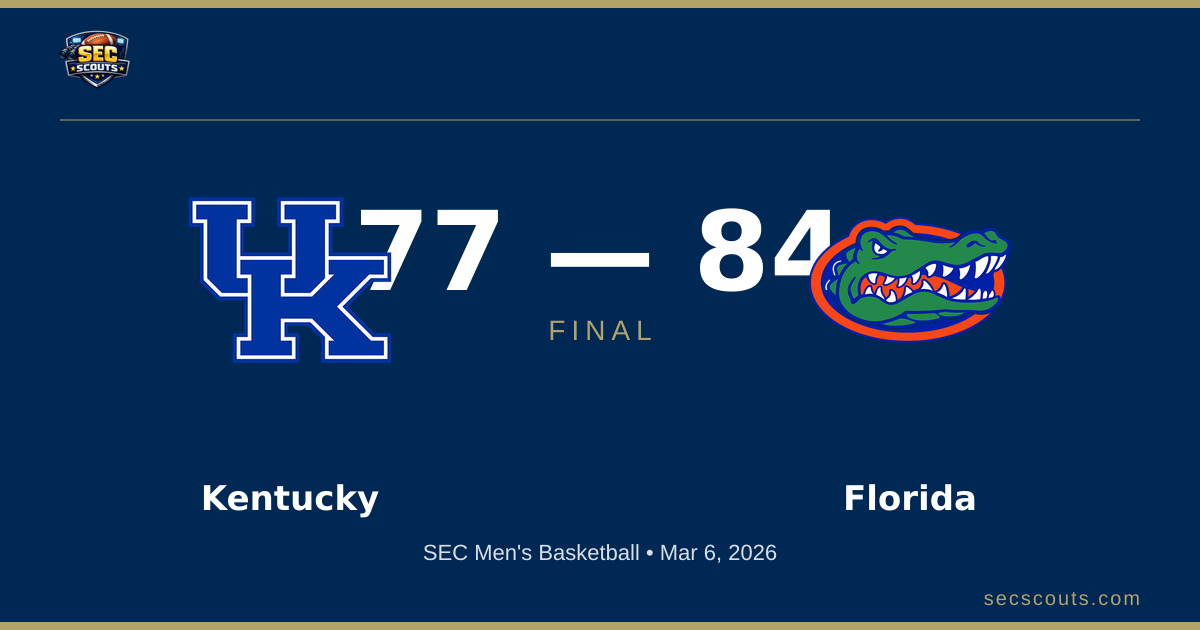 SEC Men's Basketball: Florida Gators Defeats Kentucky Wildcats 84-77