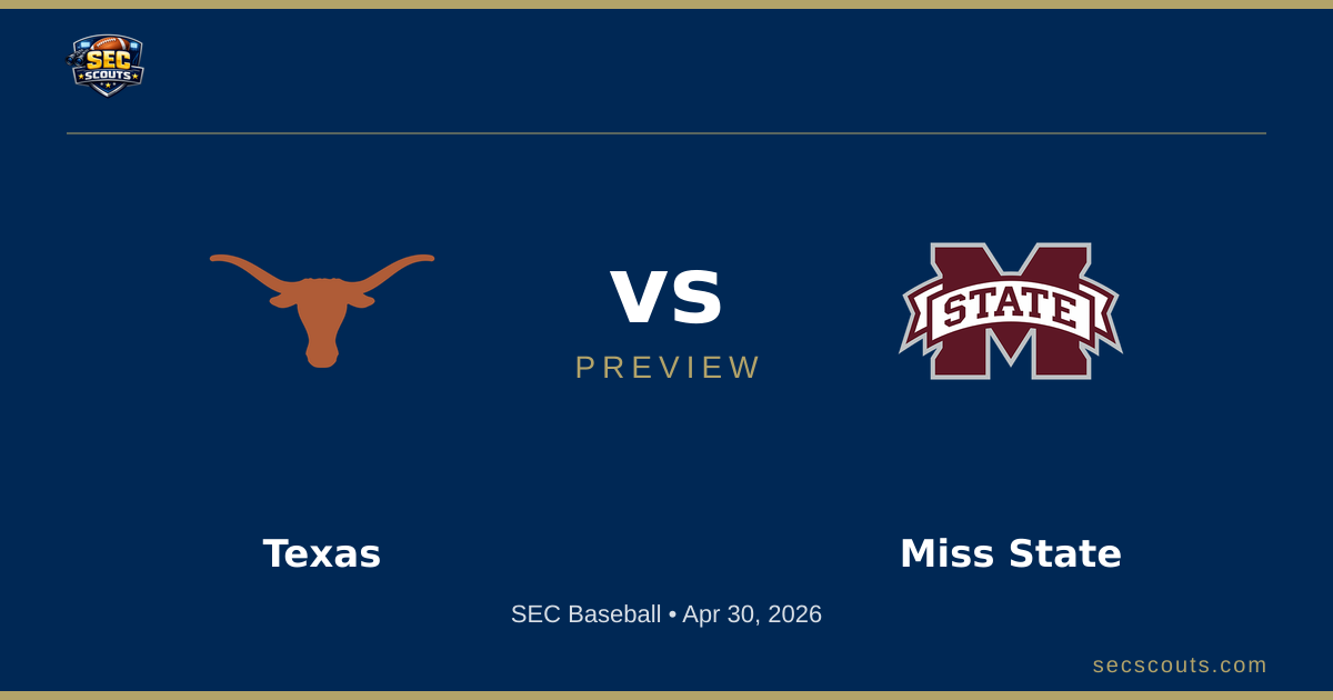SEC Baseball Preview: Mississippi State Bulldogs at Texas Longhorns