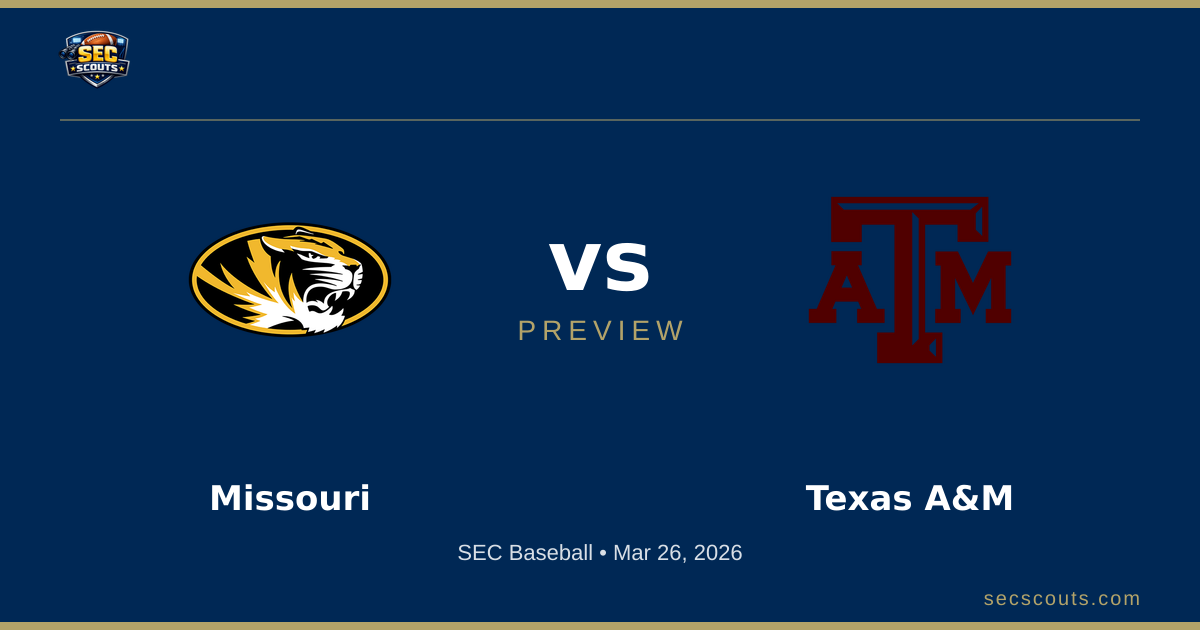 SEC Baseball Preview: Texas A&M Aggies at Missouri Tigers