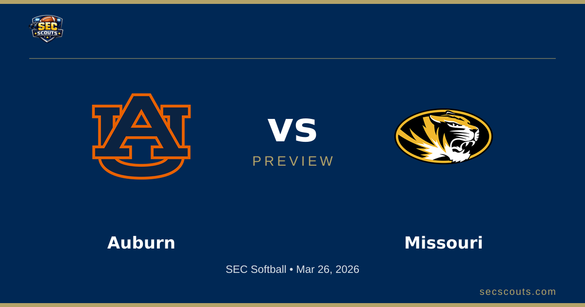 SEC Softball Preview: Missouri Tigers at Auburn Tigers