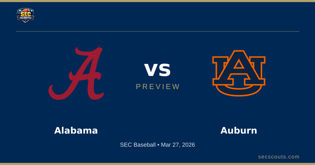 SEC Baseball Preview: Auburn Tigers at Alabama Crimson Tide