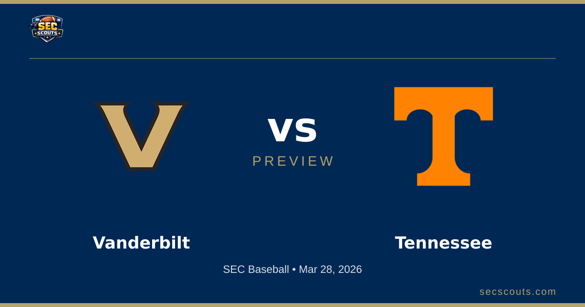SEC Baseball Preview: Tennessee Volunteers at Vanderbilt Commodores