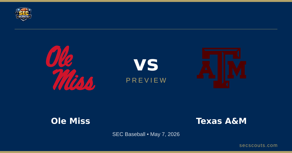 SEC Baseball Preview: Texas A&M Aggies at Ole Miss Rebels