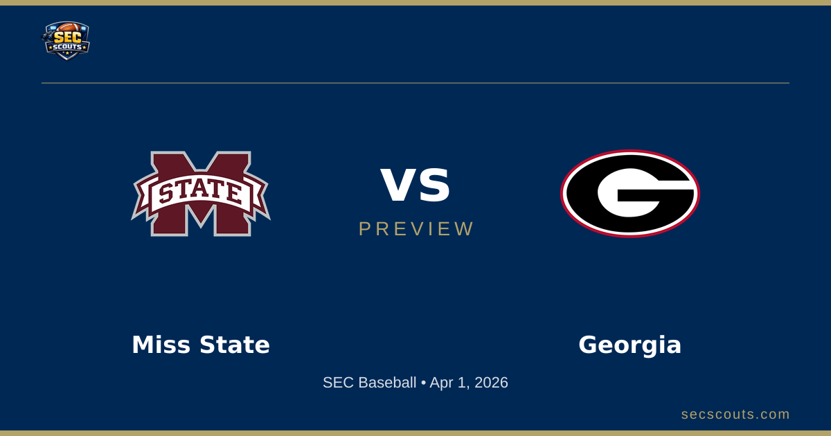 SEC Baseball Preview: Georgia Bulldogs at Mississippi State Bulldogs