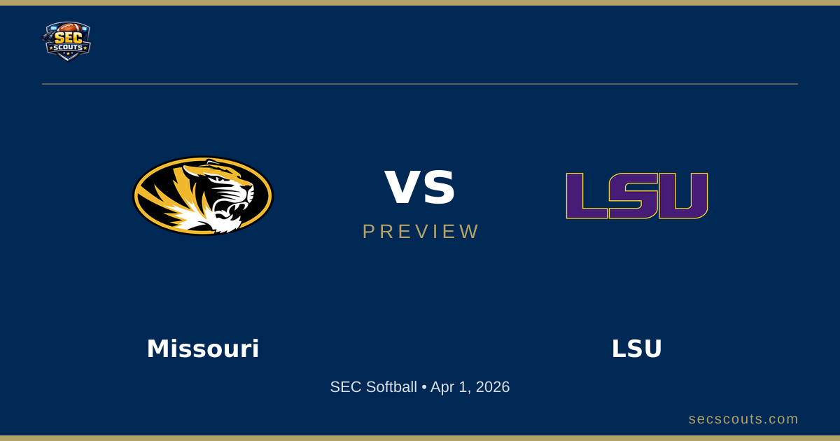 SEC Softball Preview: LSU Tigers at Missouri Tigers