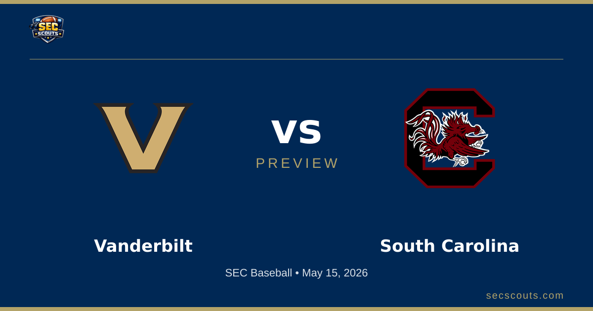 SEC Baseball Preview: South Carolina Gamecocks at Vanderbilt Commodores