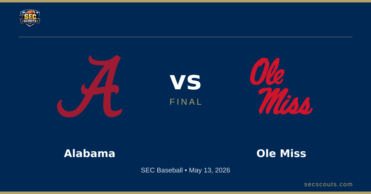 SEC Baseball Series Preview: Ole Miss Rebels at Alabama Crimson Tide
