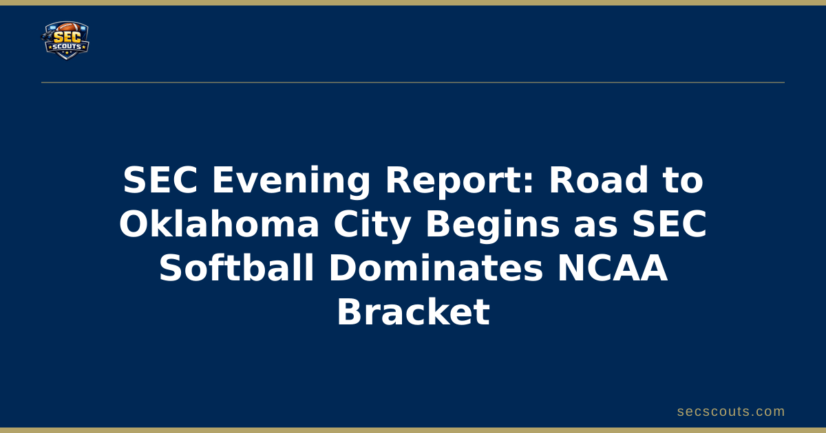 SEC Evening Report: Road to Oklahoma City Begins as SEC Softball Dominates NCAA Bracket