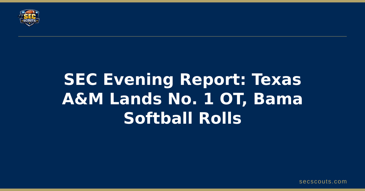 SEC Evening Report: Texas A&M Lands No. 1 OT, Bama Softball Rolls