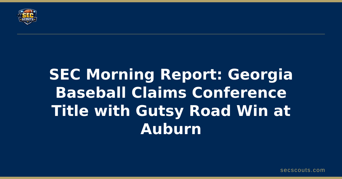 SEC Morning Report: Georgia Baseball Claims Conference Title with Gutsy Road Win at Auburn