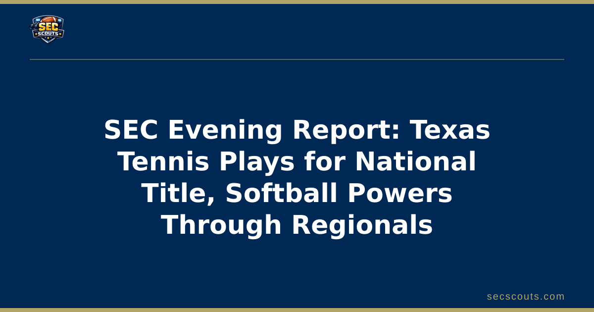 SEC Evening Report: Texas Tennis Plays for National Title, Softball Powers Through Regionals