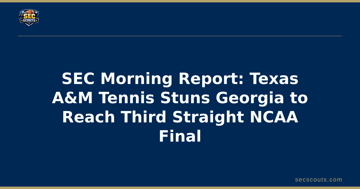 SEC Morning Report: Texas A&M Tennis Stuns Georgia to Reach Third Straight NCAA Final