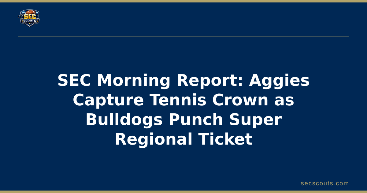 SEC Morning Report: Aggies Capture Tennis Crown as Bulldogs Punch Super Regional Ticket