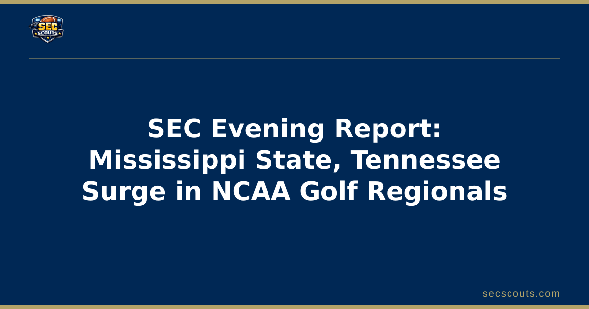 SEC Evening Report: Mississippi State, Tennessee Surge in NCAA Golf Regionals