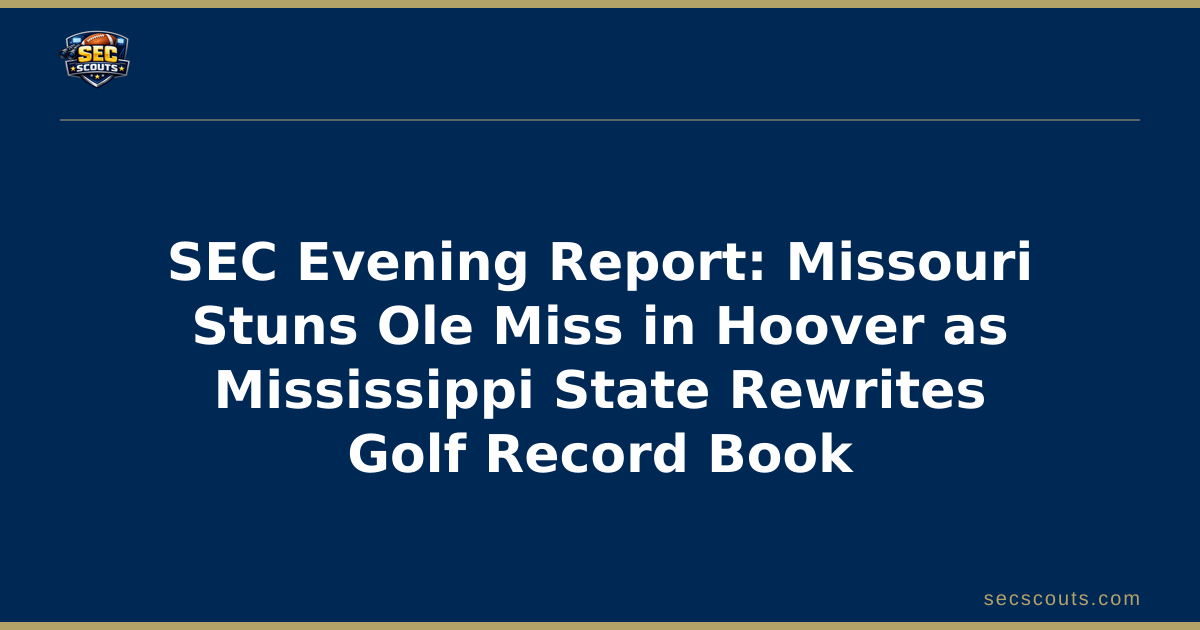 SEC Evening Report: Missouri Stuns Ole Miss in Hoover as Mississippi State Rewrites Golf Record Book