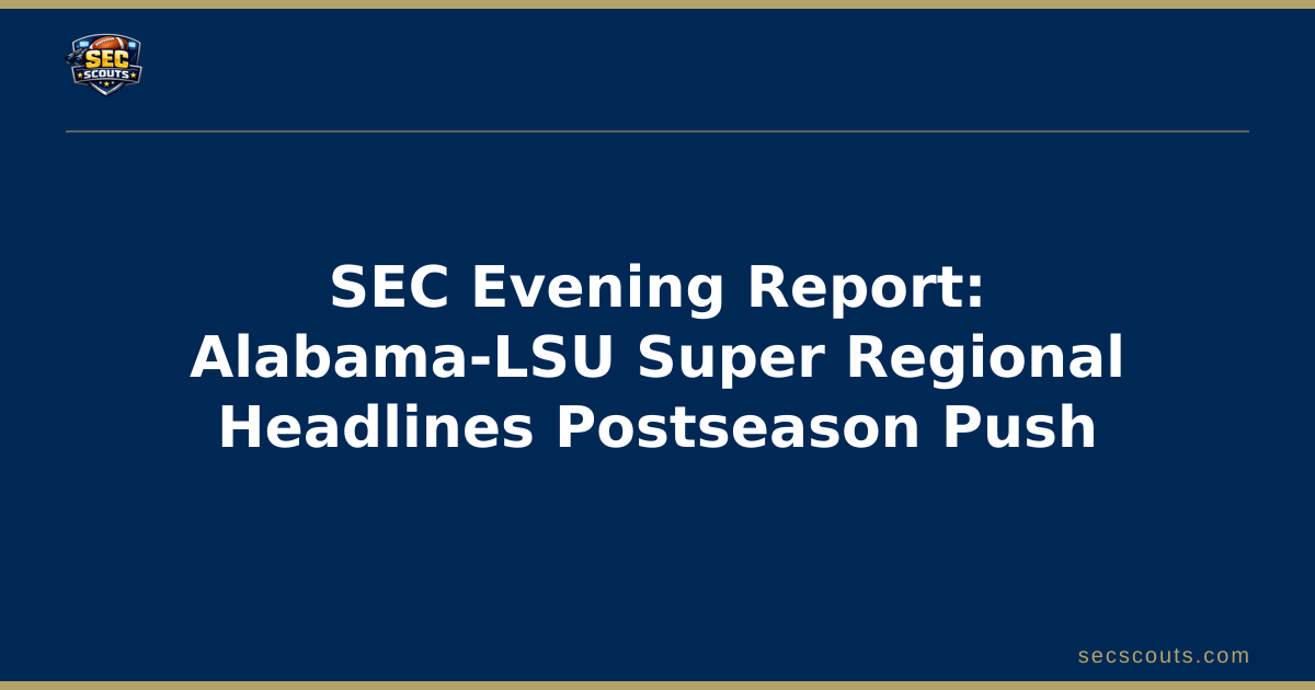 SEC Evening Report: Alabama-LSU Super Regional Headlines Postseason Push