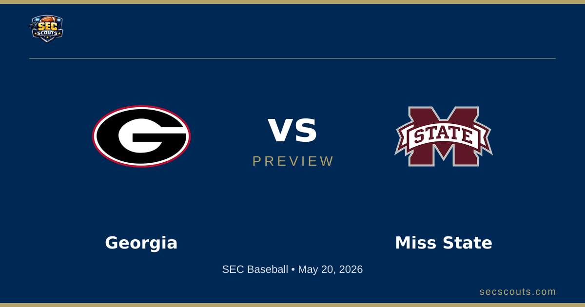 SEC Baseball Preview: Mississippi State Bulldogs at Georgia Bulldogs