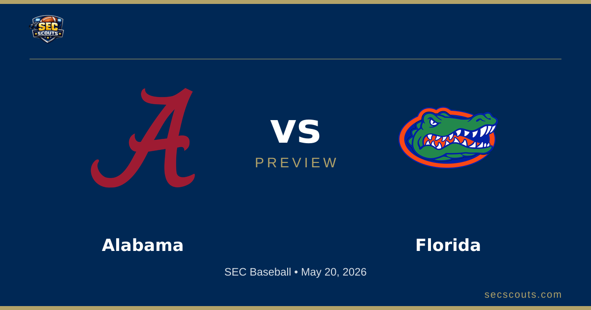 SEC Baseball Preview: Florida Gators at Alabama Crimson Tide