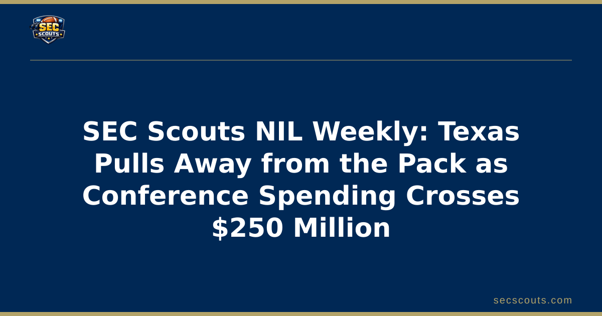 SEC Scouts NIL Weekly: Texas Pulls Away from the Pack as Conference Spending Crosses $250 Million