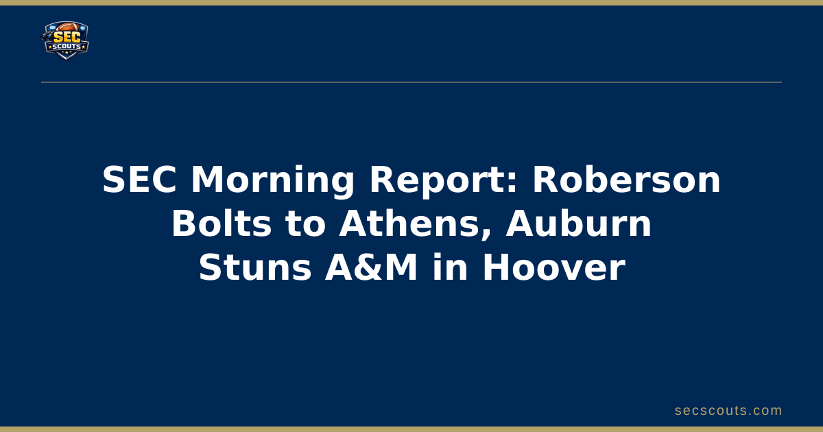 SEC Morning Report: Roberson Bolts to Athens, Auburn Stuns A&M in Hoover