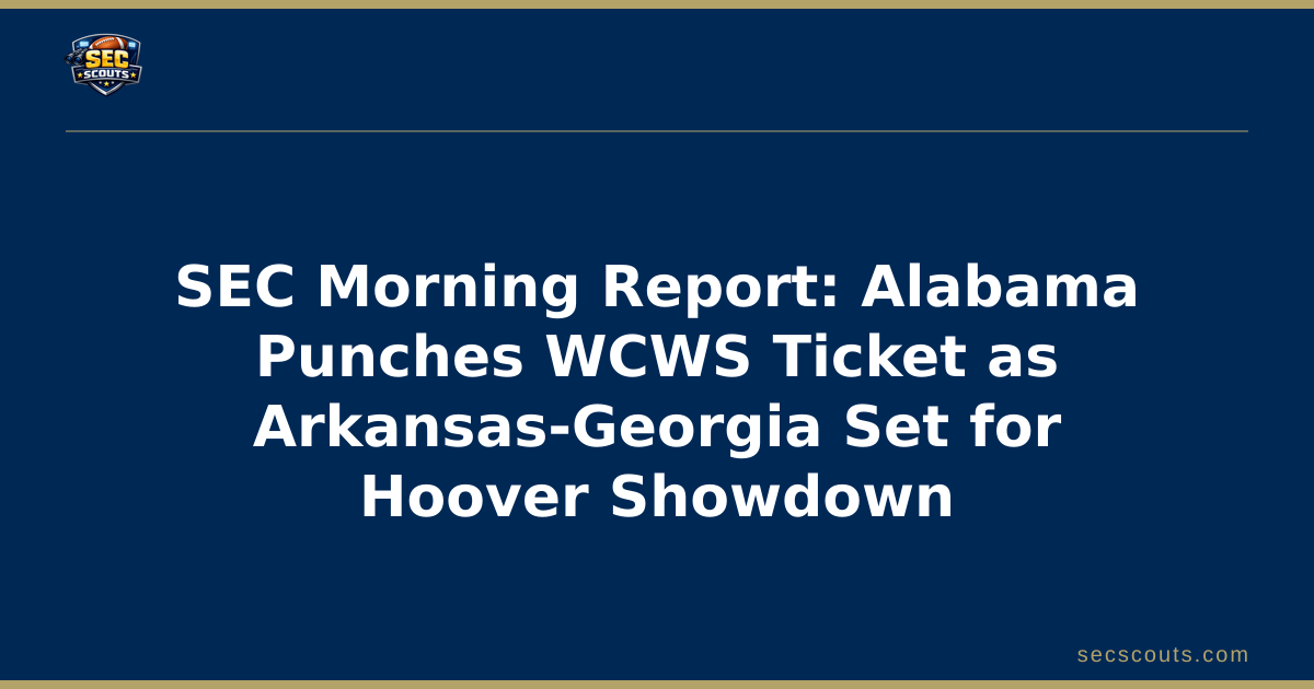 SEC Morning Report: Alabama Punches WCWS Ticket as Arkansas-Georgia Set for Hoover Showdown