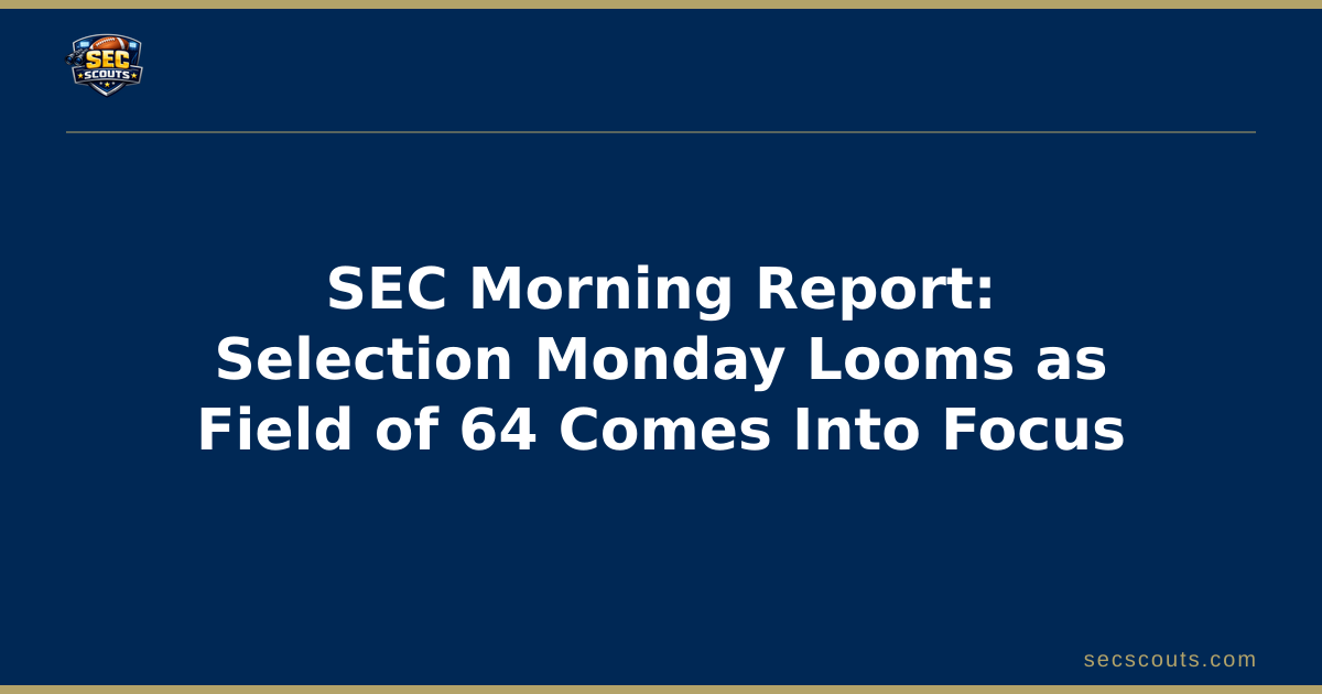 SEC Morning Report: Selection Monday Looms as Field of 64 Comes Into Focus