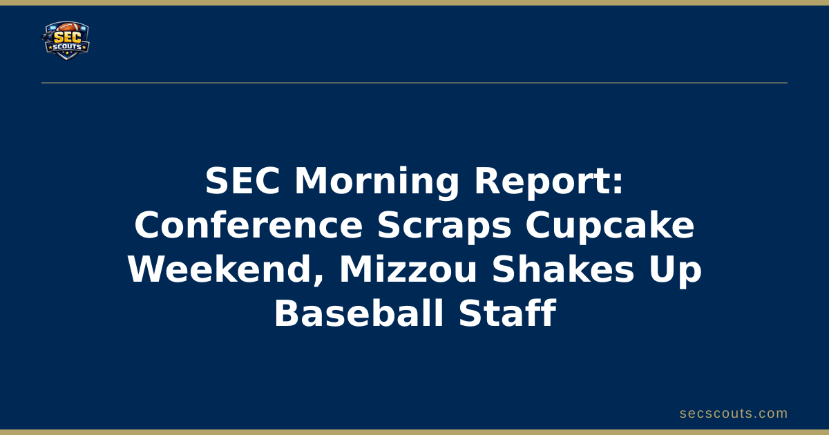 SEC Morning Report: Conference Scraps Cupcake Weekend, Mizzou Shakes Up Baseball Staff