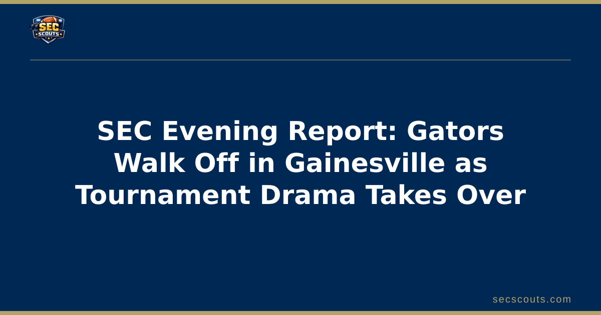 SEC Evening Report: Gators Walk Off in Gainesville as Tournament Drama Takes Over