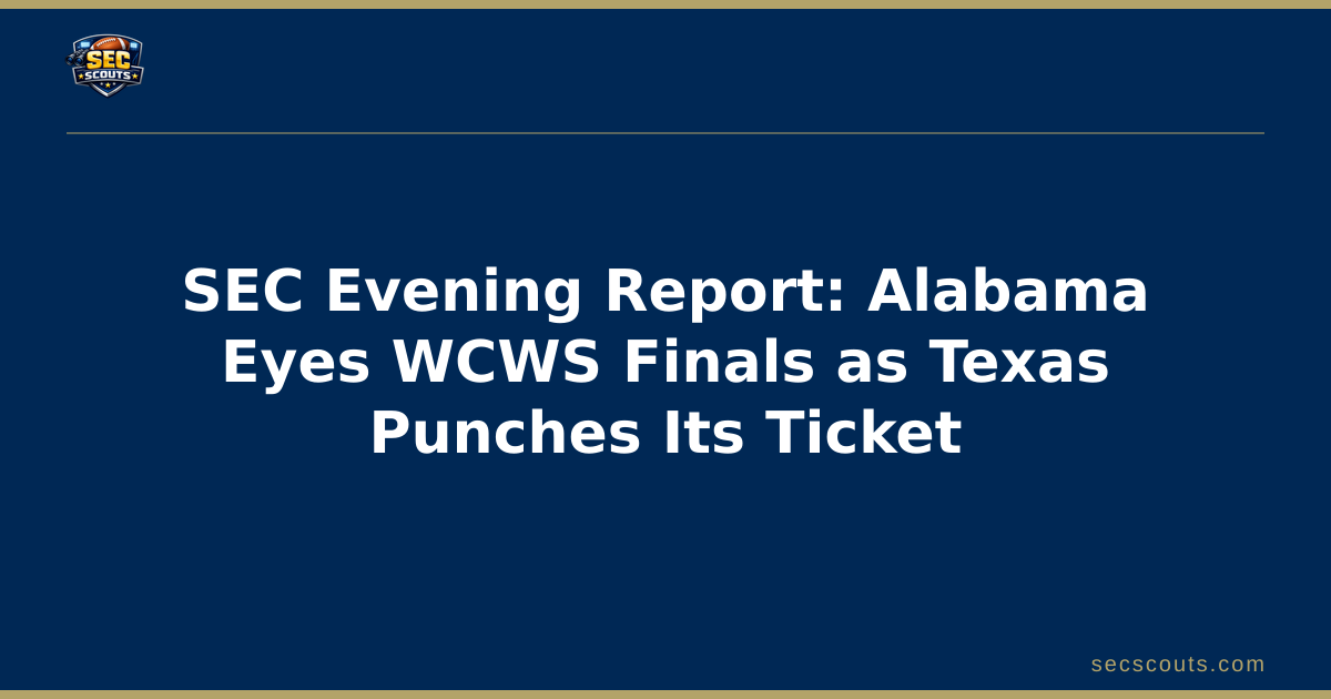 SEC Evening Report: Alabama Eyes WCWS Finals as Texas Punches Its Ticket