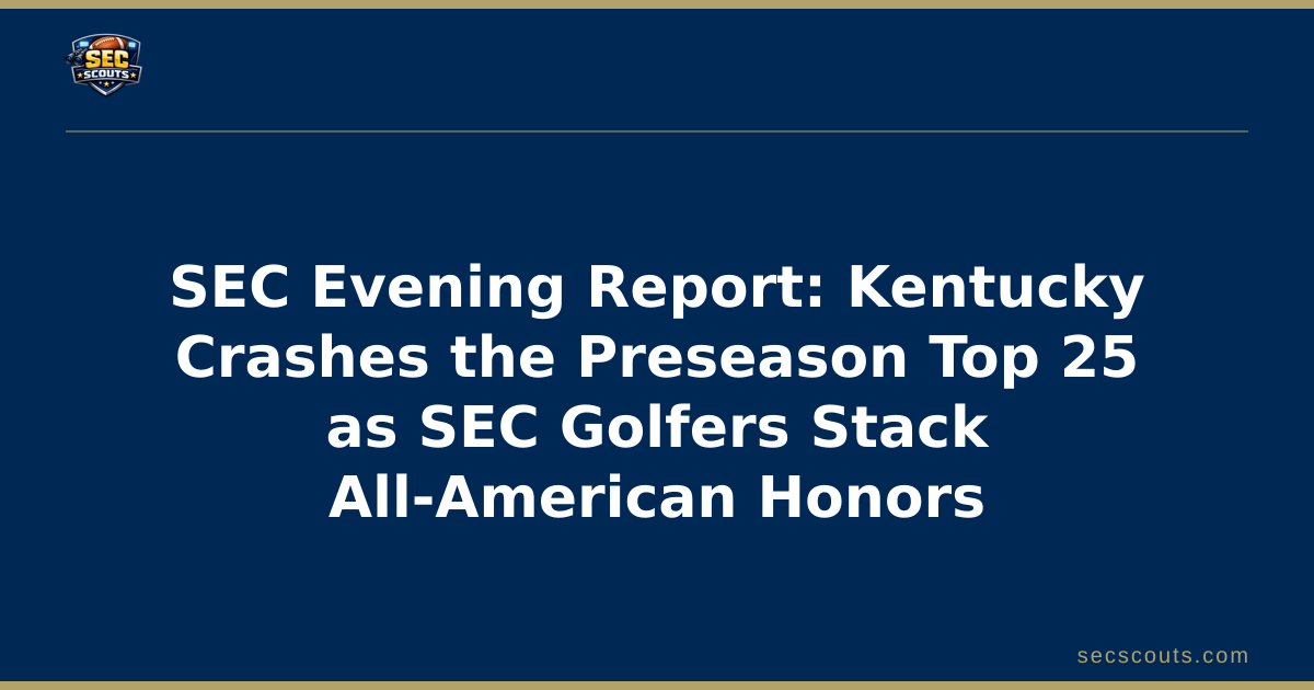 SEC Evening Report: Kentucky Crashes the Preseason Top 25 as SEC Golfers Stack All-American Honors