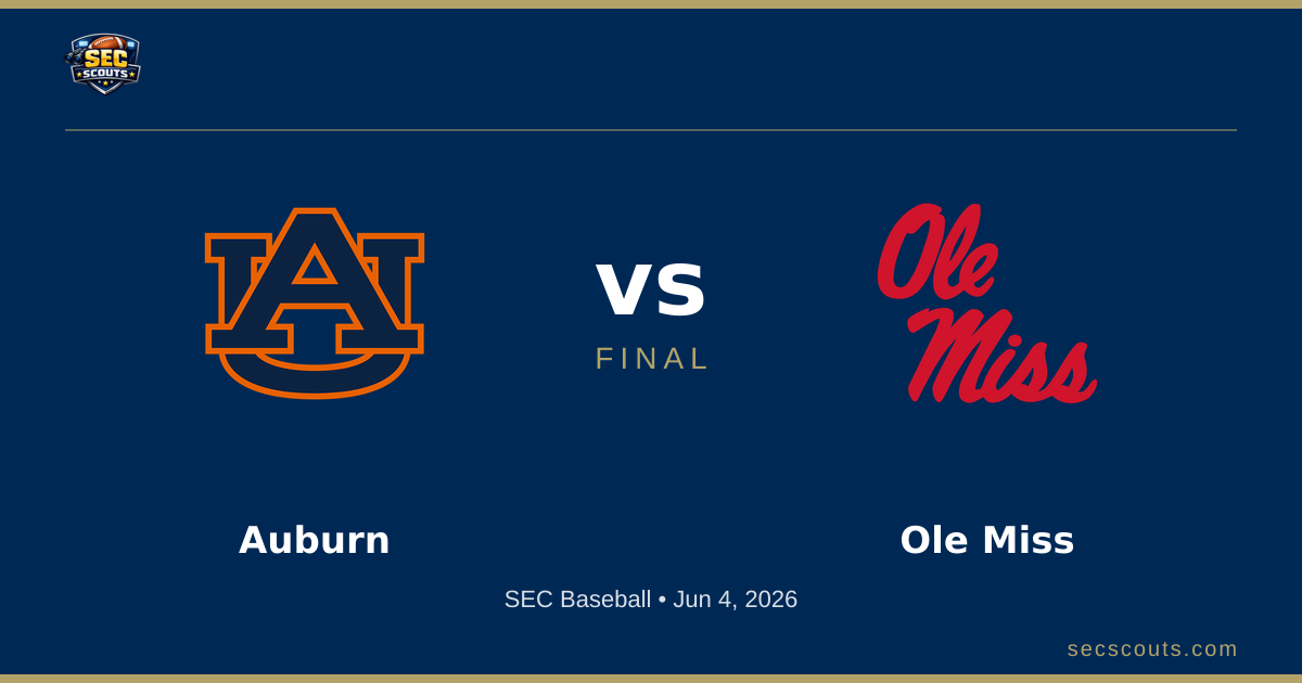 SEC Baseball Series Preview: Ole Miss Rebels at Auburn Tigers