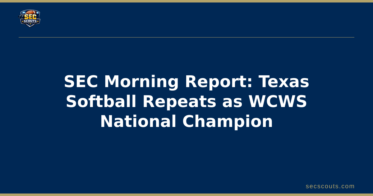 SEC Morning Report: Texas Softball Repeats as WCWS National Champion