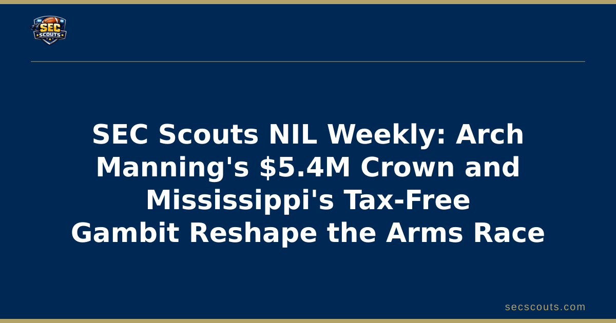 SEC Scouts NIL Weekly: Arch Manning's $5.4M Crown and Mississippi's Tax-Free Gambit Reshape the Arms Race