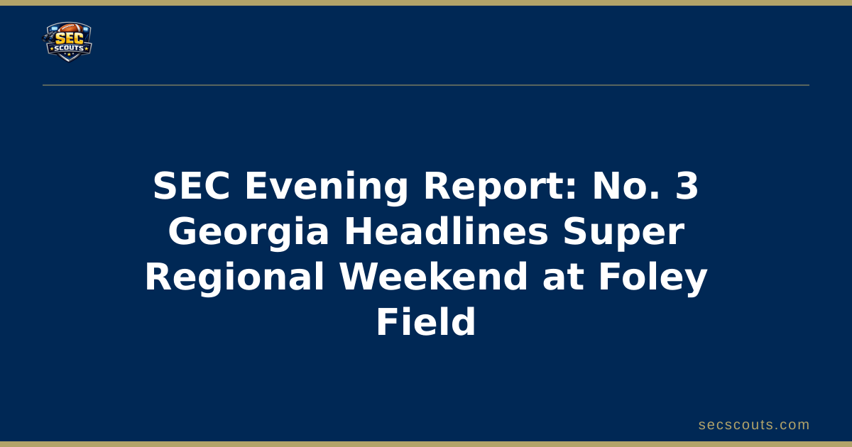 SEC Evening Report: No. 3 Georgia Headlines Super Regional Weekend at Foley Field