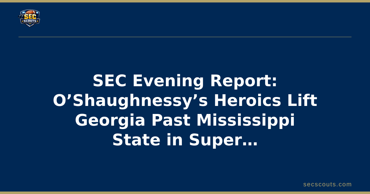 SEC Evening Report: O’Shaughnessy’s Heroics Lift Georgia Past Mississippi State in Super Regional Classic