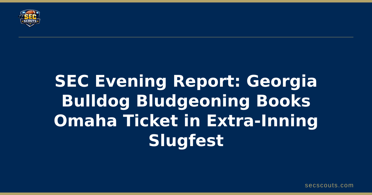 SEC Evening Report: Georgia Bulldog Bludgeoning Books Omaha Ticket in Extra-Inning Slugfest