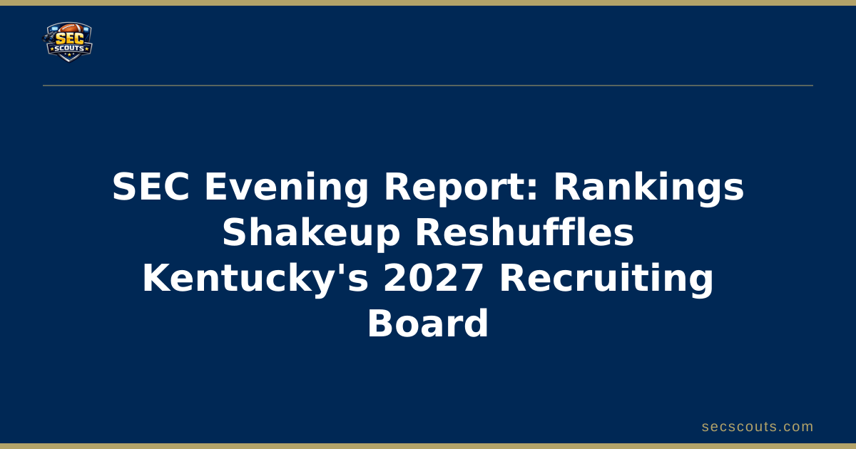 SEC Evening Report: Rankings Shakeup Reshuffles Kentucky's 2027 Recruiting Board