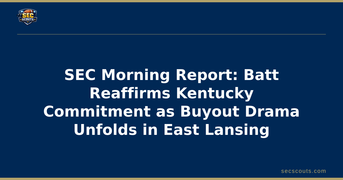 SEC Morning Report: Batt Reaffirms Kentucky Commitment as Buyout Drama Unfolds in East Lansing