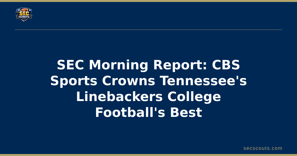 SEC Morning Report: CBS Sports Crowns Tennessee's Linebackers College Football's Best
