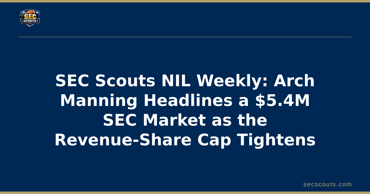 SEC Scouts NIL Weekly: Arch Manning Headlines a $5.4M SEC Market as the Revenue-Share Cap Tightens