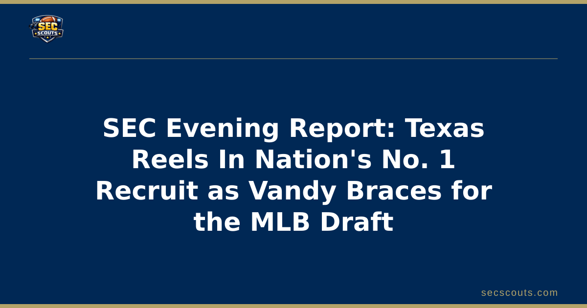 SEC Evening Report: Texas Reels In Nation's No. 1 Recruit as Vandy Braces for the MLB Draft