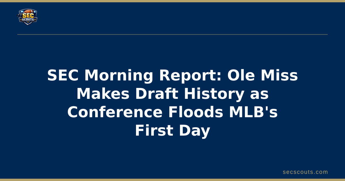 SEC Morning Report: Ole Miss Makes Draft History as Conference Floods MLB's First Day
