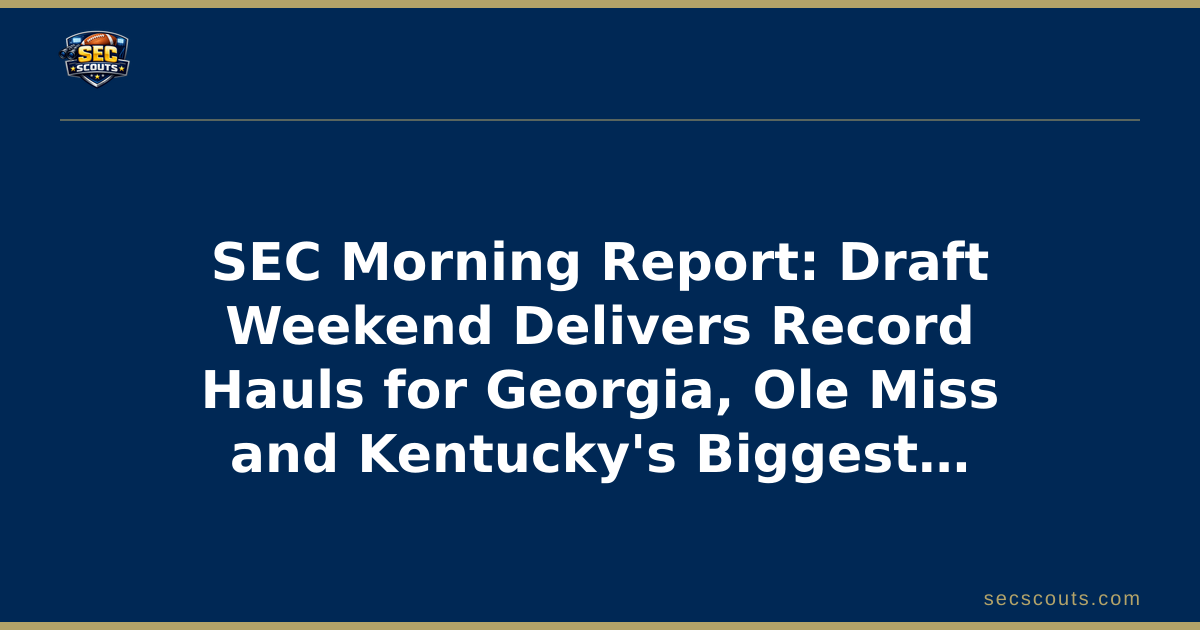 SEC Morning Report: Draft Weekend Delivers Record Hauls for Georgia, Ole Miss and Kentucky's Biggest Win Comes Off the Board