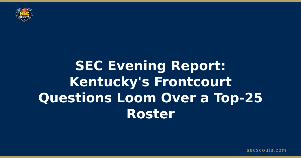 SEC Evening Report: Kentucky's Frontcourt Questions Loom Over a Top-25 Roster