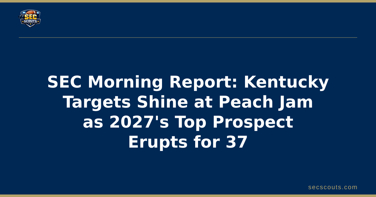 SEC Morning Report: Kentucky Targets Shine at Peach Jam as 2027's Top Prospect Erupts for 37