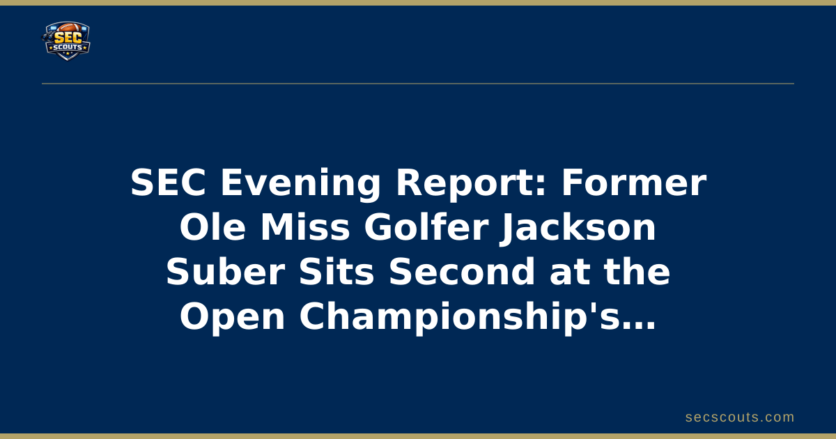SEC Evening Report: Former Ole Miss Golfer Jackson Suber Sits Second at the Open Championship's Halfway Point