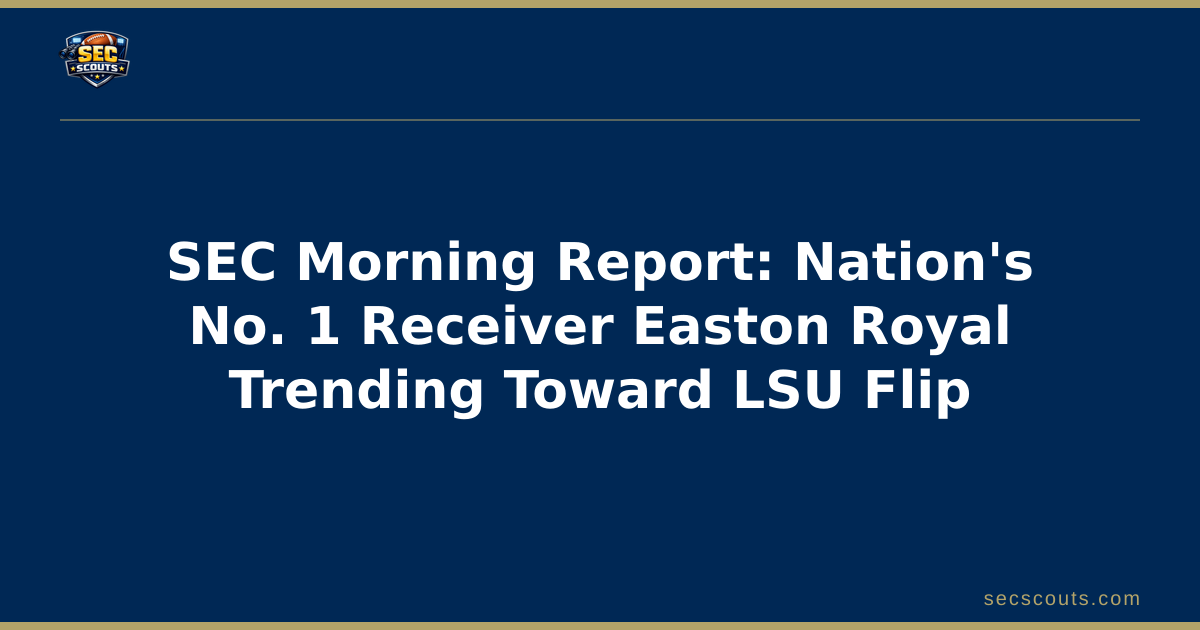 SEC Morning Report: Nation's No. 1 Receiver Easton Royal Trending Toward LSU Flip