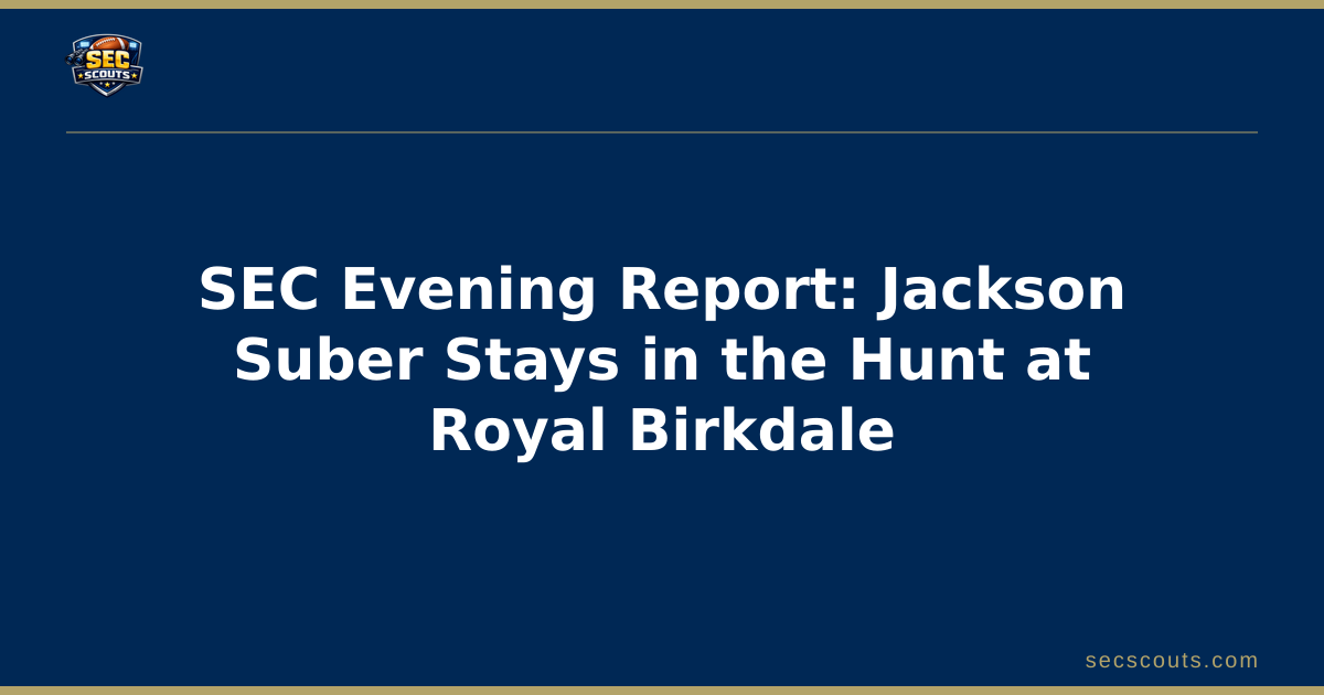 SEC Evening Report: Jackson Suber Stays in the Hunt at Royal Birkdale