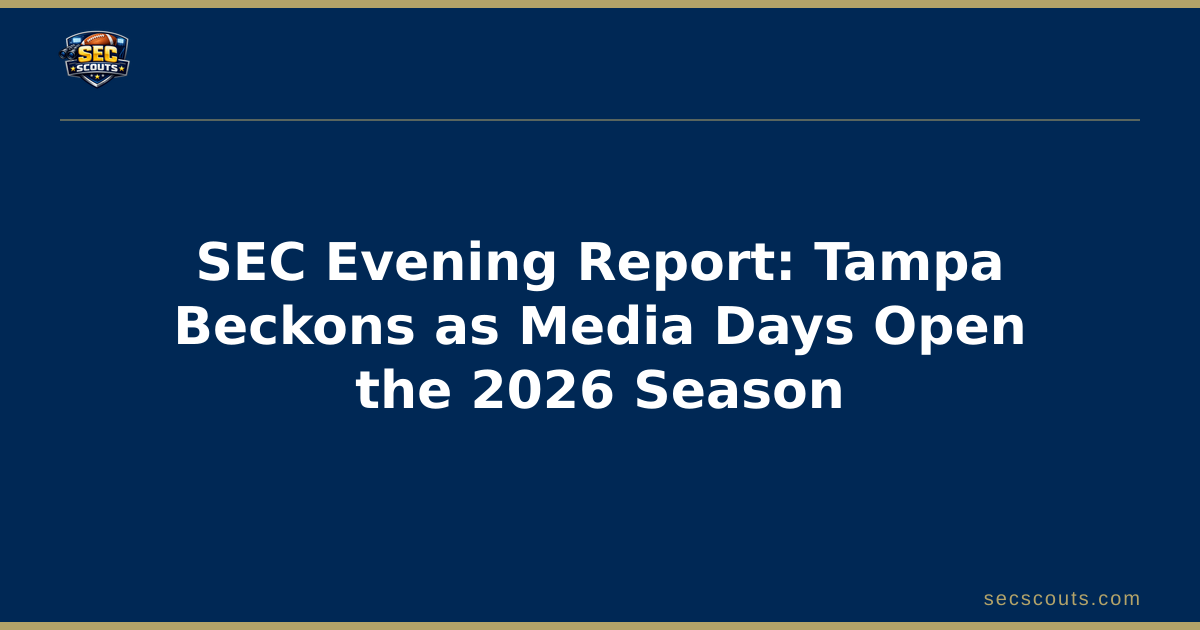SEC Evening Report: Tampa Beckons as Media Days Open the 2026 Season