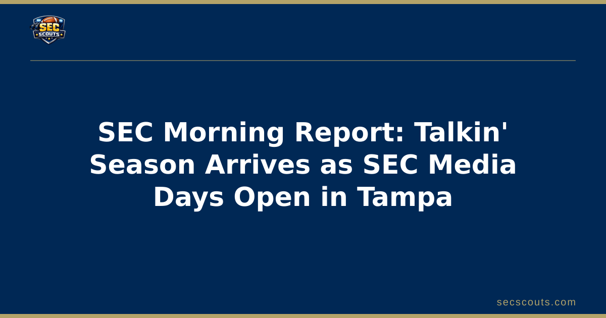 SEC Morning Report: Talkin' Season Arrives as SEC Media Days Open in Tampa
